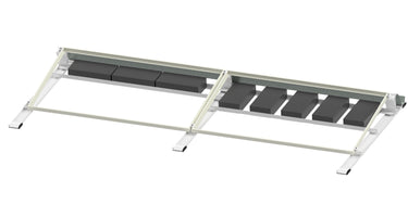 Solar panel mounting system with concrete ballast blocks